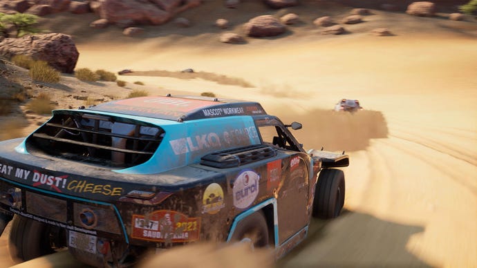 The Beast racing through the desert in Dakar Desert Rally.