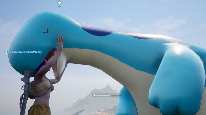 Palworld screenshot of a Relaxaurus Pal