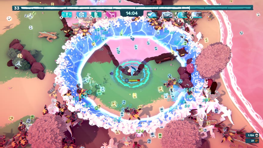 A Tem uses an ultimate attack in Temtem: Swarm.